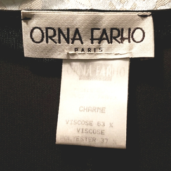 ORNA FARHO PARIS BLACK CROP DRAPE TANK TOP SZ M - Picture 2 of 8